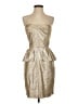 Rebecca Taylor Metallic Solid Gold Cocktail Dress Size 2 - photo 1