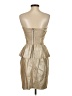 Rebecca Taylor Metallic Solid Gold Cocktail Dress Size 2 - photo 2