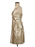 Rebecca Taylor Metallic Solid Gold Cocktail Dress Size 2 - photo 5