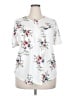 Unbranded Floral White Short Sleeve Blouse Size 2X - photo 1