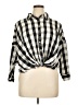 River Island Checkered-gingham Black 3/4 Sleeve Blouse Size 14 - photo 1
