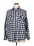 Genhoo Checkered-gingham Blue Long Sleeve Button-Down Shirt Size XXL - photo 1