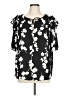 Ann Taylor 100% Polyester Black Short Sleeve Blouse Size L - photo 1