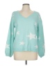 Jun & Ivy 100% Acrylic Stars Teal Pullover Sweater Size M - photo 1