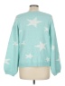 Jun & Ivy 100% Acrylic Stars Teal Pullover Sweater Size M - photo 2