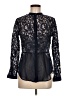 Kazo 100% Polyester Black Blue Long Sleeve Blouse Size M - photo 1