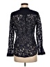Kazo 100% Polyester Black Blue Long Sleeve Blouse Size M - photo 2