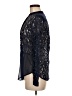 Kazo 100% Polyester Black Blue Long Sleeve Blouse Size M - photo 5