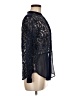Kazo 100% Polyester Black Blue Long Sleeve Blouse Size M - photo 4