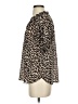 Ann Taylor LOFT 100% Polyester Animal Print Brown Short Sleeve Blouse Size XS - photo 5