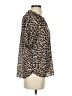 Ann Taylor LOFT 100% Polyester Animal Print Brown Short Sleeve Blouse Size XS - photo 4