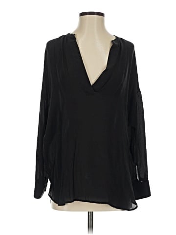 Vince. Long Sleeve Silk Top (view 1)