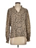Shein 100% Polyester Animal Print Tan Long Sleeve Blouse Size 4 - photo 1