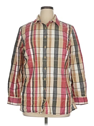 Liz & Me 3/4 Sleeve Button-Down Shirt (view 1)