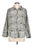 Escada 100% Cotton Silver 3/4 Sleeve Button-Down Shirt Size L - photo 1