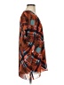 CAbi 100% Polyester Floral Plaid Orange Short Sleeve Blouse Size S - photo 4