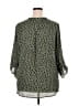 Lush 100% Polyester Animal Print Green 3/4 Sleeve Blouse Size 2X - photo 2