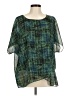 CAbi 100% Polyester Green Short Sleeve Blouse Size M - photo 1