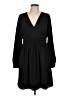 Express 100% Polyester Solid Black Casual Dress Size L - photo 1