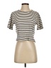 ABLE 100% Cotton Stripes Ivory Short Sleeve Turtleneck Size XXS - photo 1