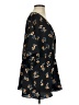 River Island 100% Polyester Floral Black Short Sleeve Blouse Size 26 waist - photo 4