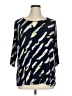 JM Collection 100% Rayon Black 3/4 Sleeve Blouse Size 1X - photo 1