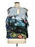 Tracy Reese 100% Silk Blue Sleeveless Silk Top Size XL - photo 2