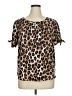 Zenobia 100% Polyester Animal Print Brown Short Sleeve Blouse Size XL - photo 1