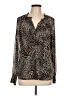 Adrienne Vittadini Animal Print Brown Long Sleeve Blouse Size L - photo 1