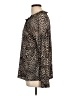 Adrienne Vittadini Animal Print Brown Long Sleeve Blouse Size L - photo 5