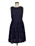 Ann Taylor LOFT 100% Polyester Animal Print Blue Casual Dress Size 6 - photo 1