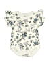 Baby Essentials Floral Ivory Short Sleeve Onesie 3-6 MO / 6 MO - photo 1