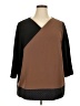 Marina Rinaldi Color Block Brown 3/4 Sleeve Blouse Size 14 (estimated) - photo 1