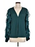IMAN Teal Long Sleeve Blouse Size M - photo 1