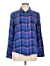 Paige 100% Rayon Plaid Blue Long Sleeve Button-Down Shirt Size L - photo 1