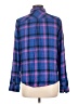 Paige 100% Rayon Plaid Blue Long Sleeve Button-Down Shirt Size L - photo 2