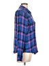 Paige 100% Rayon Plaid Blue Long Sleeve Button-Down Shirt Size L - photo 4