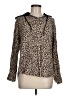 Amp Animal Print Brown Long Sleeve Blouse Size M - photo 1