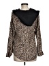 Amp Animal Print Brown Long Sleeve Blouse Size M - photo 2