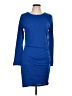 BTFBM Solid Blue Casual Dress Size L - photo 1