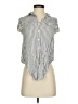 Rebellion 100% Rayon Stripes Gray Sleeveless Button-Down Shirt Size S - photo 1