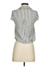 Rebellion 100% Rayon Stripes Gray Sleeveless Button-Down Shirt Size S - photo 2