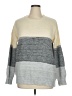 Fashion 100% Acrylic Color Block Gray Pullover Sweater Size XL - photo 1