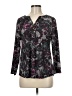 Anne Klein Paisley Black Purple Long Sleeve Blouse Size M - photo 1