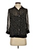 J.Crew 100% Silk Stars Black 3/4 Sleeve Silk Top Size XS - photo 1