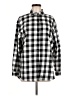 Nine West Checkered-gingham Black Long Sleeve Button-Down Shirt Size M - photo 1