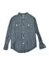 Crewcuts Outlet 100% Cotton Chevron-herringbone Blue Long Sleeve Button-Down Shirt Size 8 - photo 1