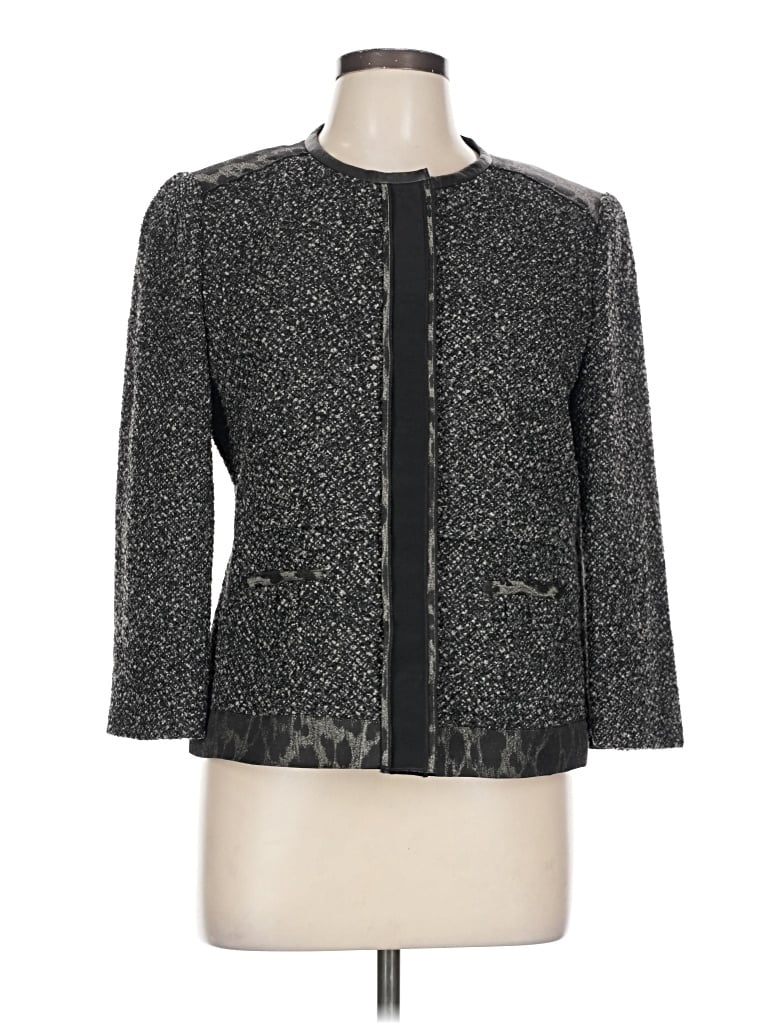 Elie Tahari Wool Cardigan Sweater: Black Sweaters & Sweatshirts - Size 12