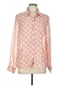 Timing 100% Polyester Polka Dots Pink Long Sleeve Blouse Size L - photo 1