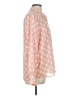 Timing 100% Polyester Polka Dots Pink Long Sleeve Blouse Size L - photo 4